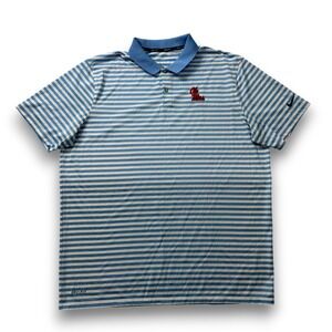 Nike Golf Mens Ole Miss Rebels Dri-FIT Striped Polo Shirt Blue XL 891853-412